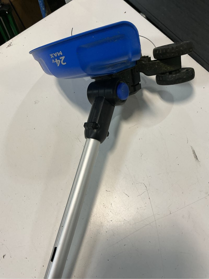 Condition photo showing As Is for kobalt 24-volt 12-in telescopic shaft battery string trimmer edger conversion capable 3 ah (battery included) (charger included) 9355747