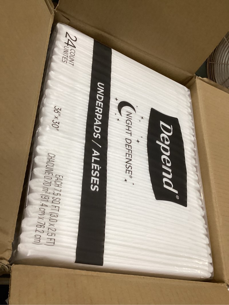 Condition photo showing New/Like New for depend underpads xl, disposable incontinence bed pads for adults, odor block technology, 36" x 30", 48 count