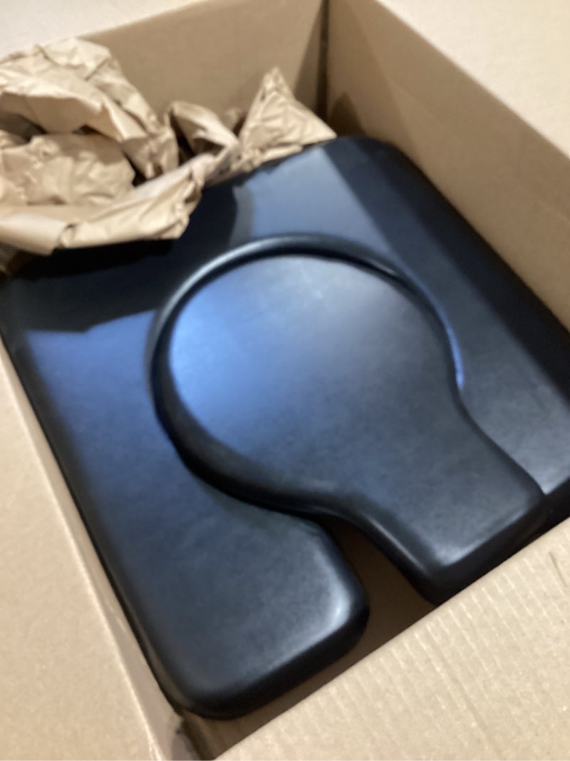 Condition photo showing Good Condition for pu commode seat cushion with sponge padded,c shape waterproof soft pad,suitable for bedside commode chairs,raised toilet seats(black)