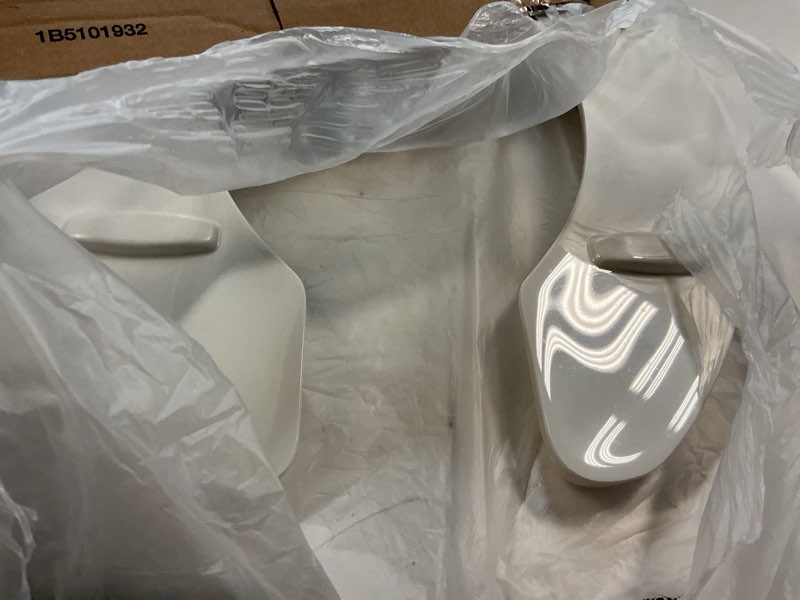 Condition photo showing Good Condition for bemis 955ct 000 commercial heavy duty open front toilet seat will never loosen & reduce call-backs, round, plastic, white