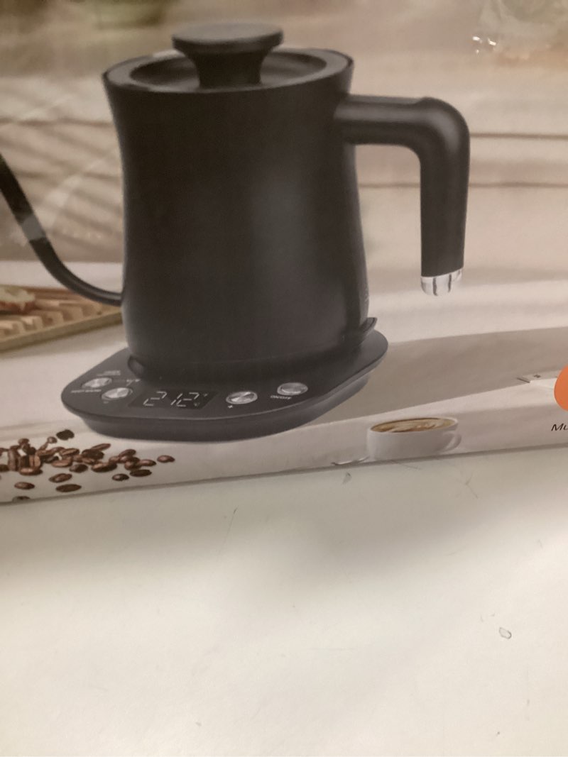 electric kettles, intasting gooseneck electric kettle, ±1? temperature control, stainless steel inner, quick heating, for pour over coffee, brew tea, boil hot water, 0.9l (ebony black)