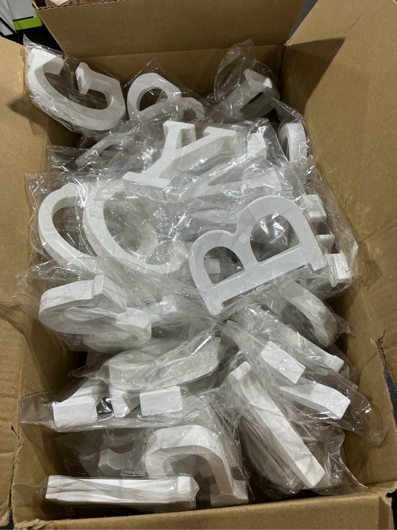 Condition photo showing Good Condition for HOZEON 56 PCS Decorative Wooden Letter, White Alphabet Set, Modern and Stylish Wall Letters for Bedroom, Wedding, Birthday Party, Children, Home Decoration