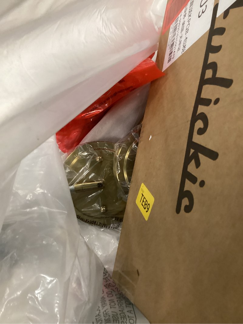 Condition photo showing As Is for Audickic Brass Pendant Lights Kitchen Island 2 Pack, Farmhouse Gold Pendant Light with Clear Glass Globe Shade, Kitchen Island Lighting for Dining Room Entryway, AD-22280-1P2-GD-C Clear Glass Globe 2-Pack