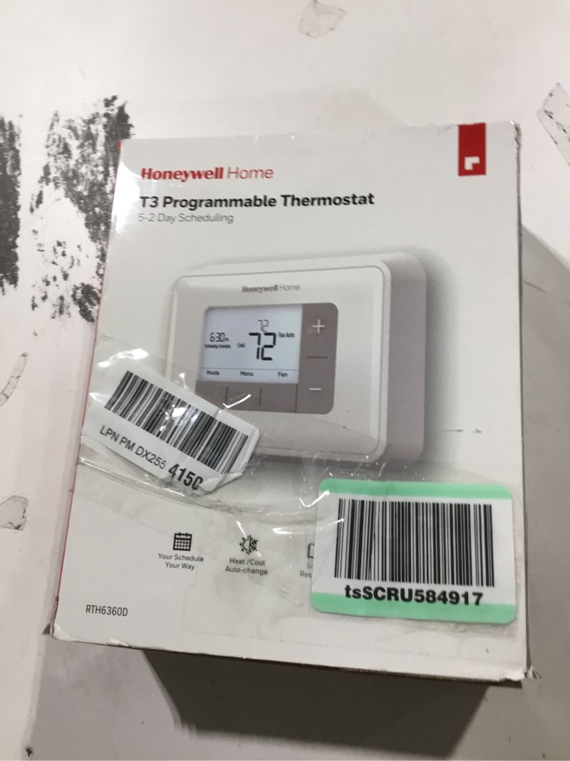 Condition photo showing New/Like New for Honeywell Home Home RTH6360D1002 Programmable Thermostat, 5-2 Schedule, 1-Pack, White 1 Pack Thermostat