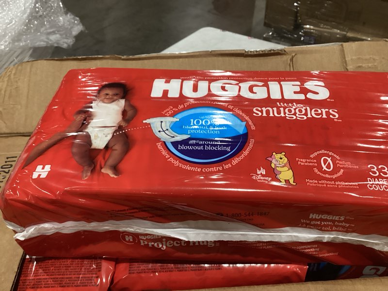 Condition photo showing Good Condition for huggies size 1 diapers, little snugglers diapers, size 1 (8-14 lbs), 198 count (6 packs of 33), packaging may vary size 1 198