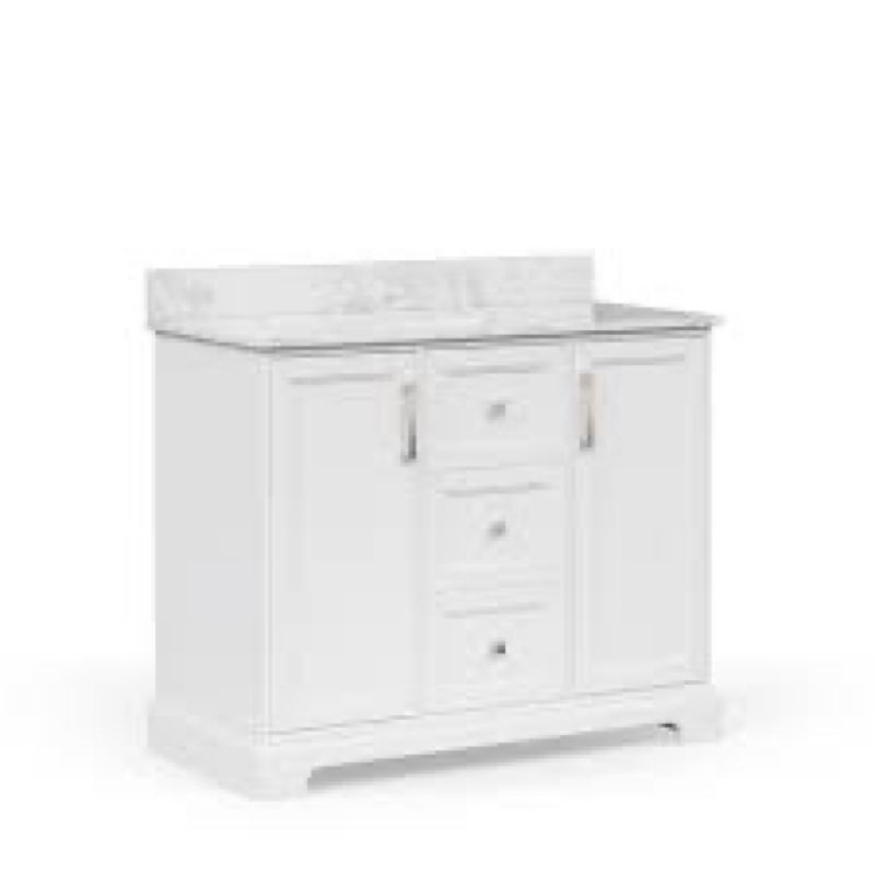 pittman 42in white single sink bathroom vanity