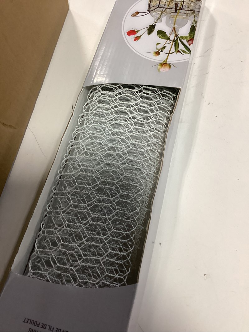 Condition photo showing New/Like New for Darice 6614-102 Galvanized Chicken Wire Net for Craftwork, 18 by 39-Inch, Painted White