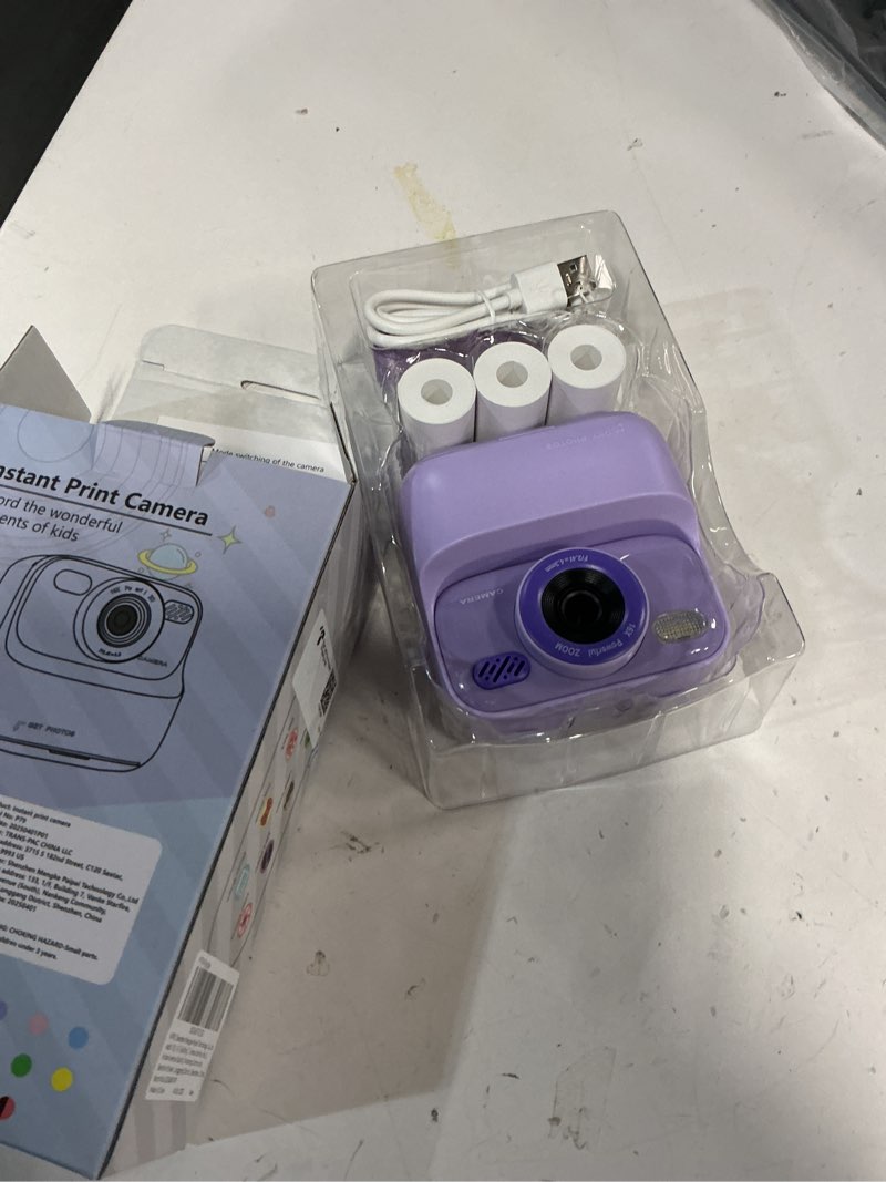 Condition photo showing Good Condition for Kids Instant Digital Cameras for Boys and Girls, 1080P HD Dual-Lens Selfie Digital Camera with Print Paper & 32G Card, Christmas Birthday Gifts Toys for Toddler and Teenagers Age 3-16 Years Old Purple