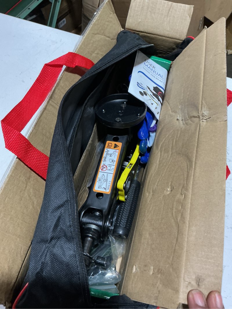 Condition photo showing Good Condition for scissor jack for car 2.5 ton (5512 lbs) multipurpose universal car jack kit with rubber jack pad, portable spare tire changing kit for sedan suv mpv tesla 2.5t