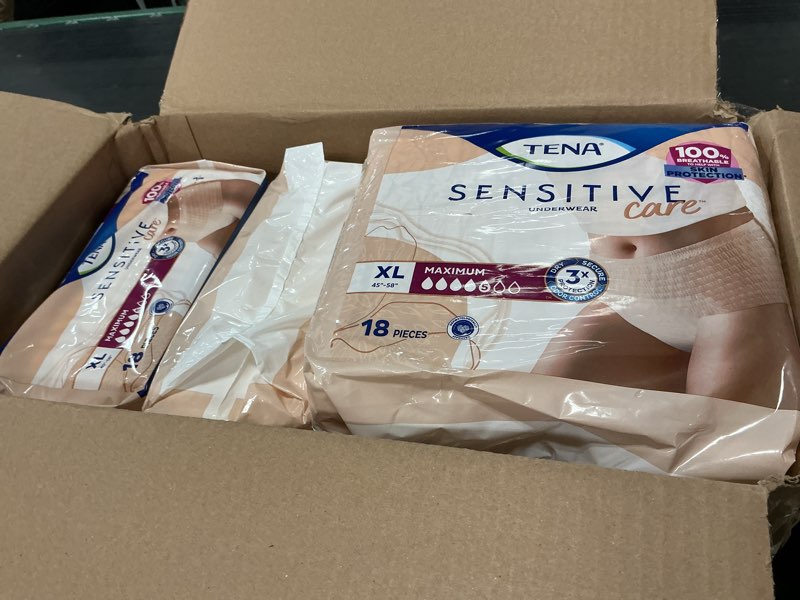 Condition photo showing Good Condition for tena sensitive care adult incontinence underwear for women, maximum, xl, 72 count (waist size 45in-58in) x-large 72