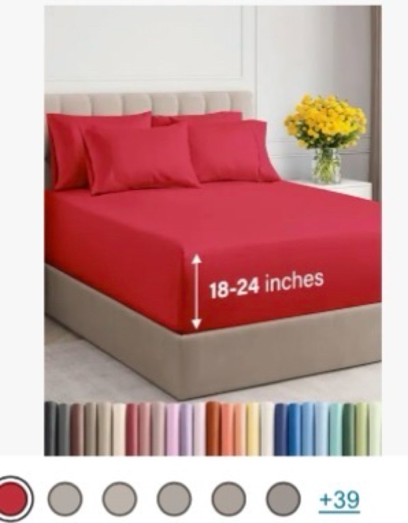 extra deep cal king sheet set - 6 piece breathable & cooling sheets - hotel luxury bed sheets set - 