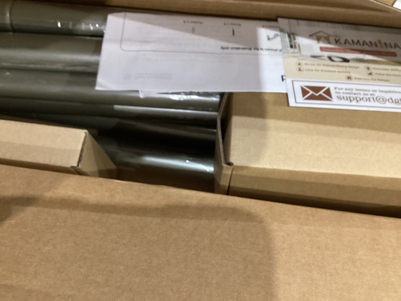 Condition photo showing New/Like New for KAMANINA Silver Curtain Rod for Windows 66 to 120 Inch (5.5-10ft), 1 Inch Heavy Duty Curtain Rods 32 to 120, Long Decorative Single Drapery Rods, Twisted Cage End Antique Silver 66-120"