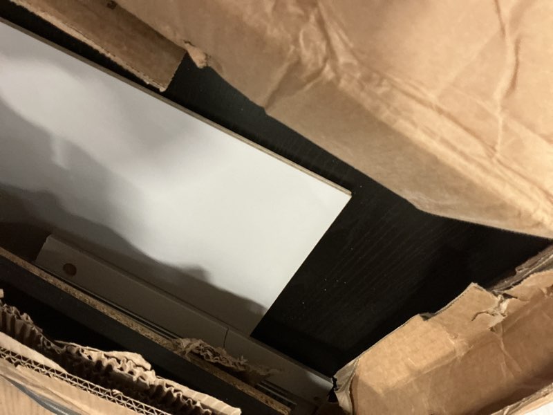 Condition photo showing As Is for Tvilum Desk with 4 Drawers, Black Woodgrain