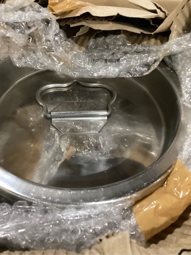 Condition photo showing New/Like New for 15 qt milk can tote, stainless steel with lid and handle 4 gallon