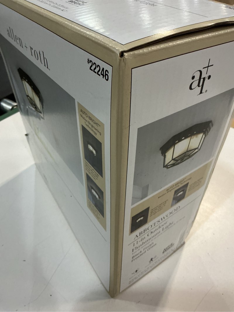 secure home 11.9-in w black outdoor flush mount light