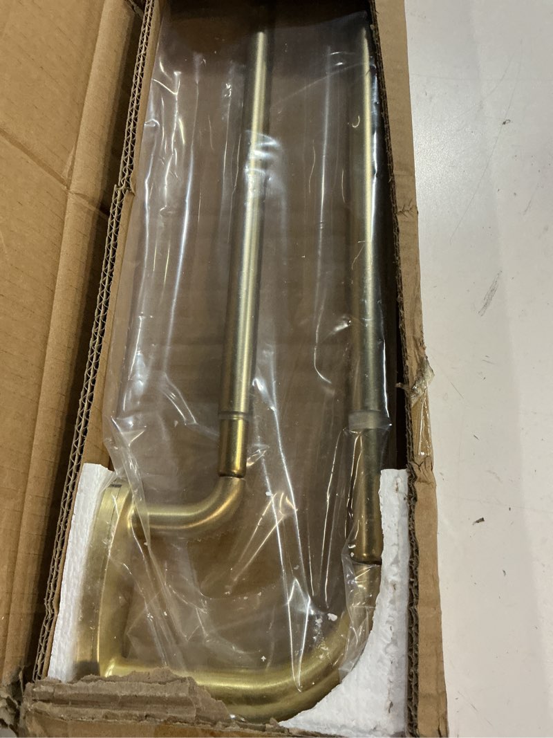 Condition photo showing Good Condition for double curtain rods warm gold,room darkening drapery rod for 48-84 inches,adjustable 3/4 inches front and 5/8 inches back quality metal rod for window,wrap around design 48-84" warm gold