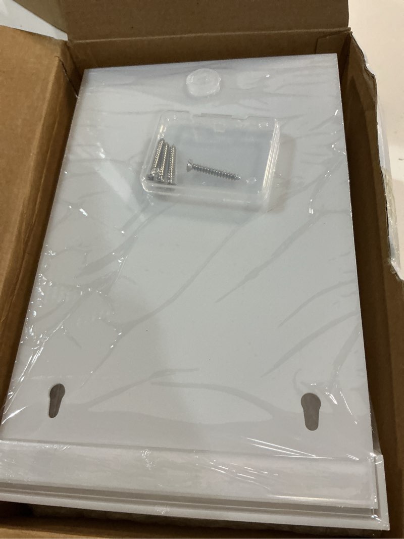 Condition photo showing Good Condition for remerry 2 pieces acrylic outdoor brochure holder 6 x 9 inch clear wall mount literature box with white lid wall mounting waterproof pamphlet holder with 4 screws for pamphlet map menu flyer display