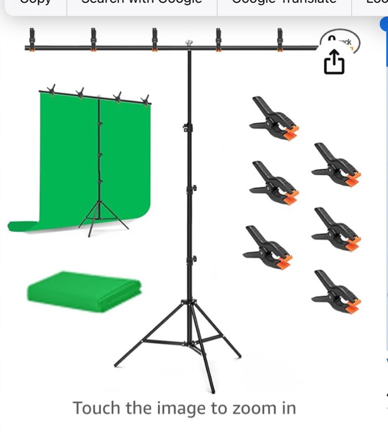 Green Screen Backdrop with Stand Kit, 6.5 X 10 Ft Green Screen, 6.5 X 6.5 Ft Backdrop Stand with Car