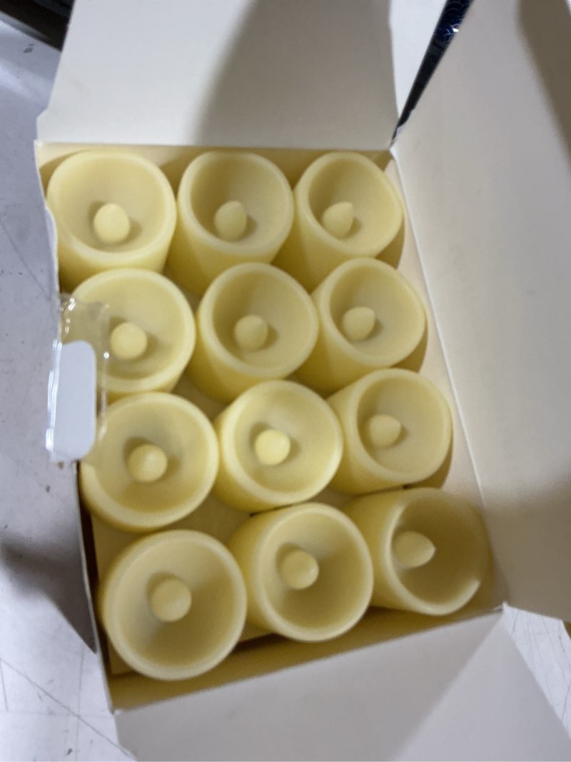Condition photo showing As Is for homemory 24pack flickering flameless votive candles,200+hour electric fake candles,battery operated led tealight for wedding,outdoor,table,halloween,christmas decor(warm white,battery included) ivory base (warm white light) 24 pack