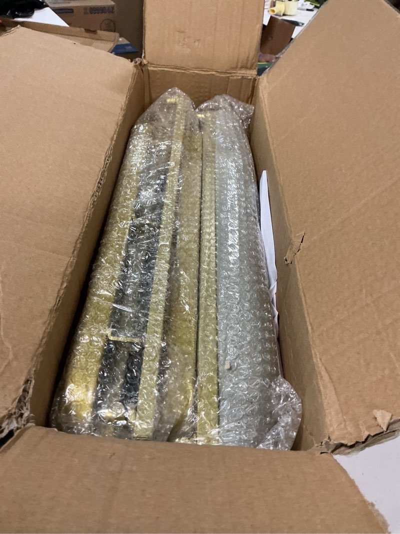 Condition photo showing Good Condition for shoe bench,entryway bench with shoe storage,modern shoe rack bench with cushion,upholstered 3 tier metal shoe storage bench for entryway,hallway,front door (23.6 * 12.5 * 20.4, gold) gold 23.6*12.5*20.4