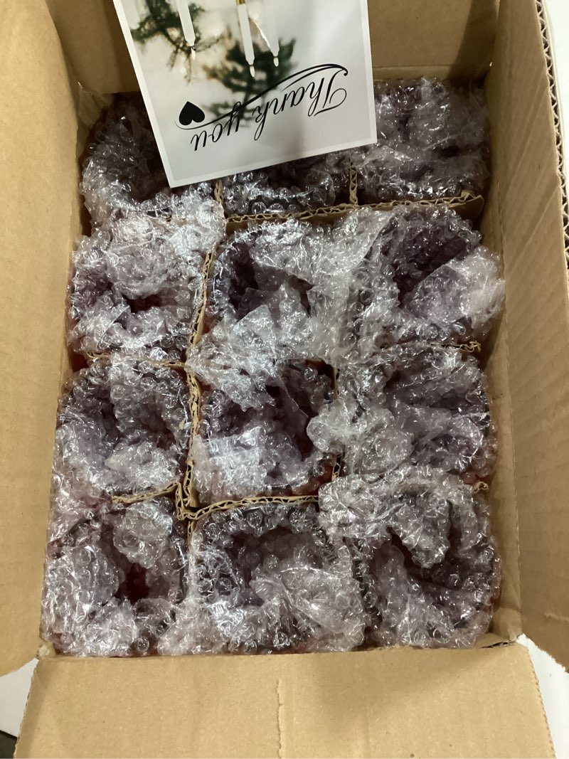 Condition photo showing New/Like New for Woho Red Votive Candle Holders Set of 12 for Boho Wedding Table, Ginkgo Leaves Design Tealight Candle Holder Vintage for Christmas Decorations, Glass Tea Lights Candle Holder for Valentines Day Decor Red 12