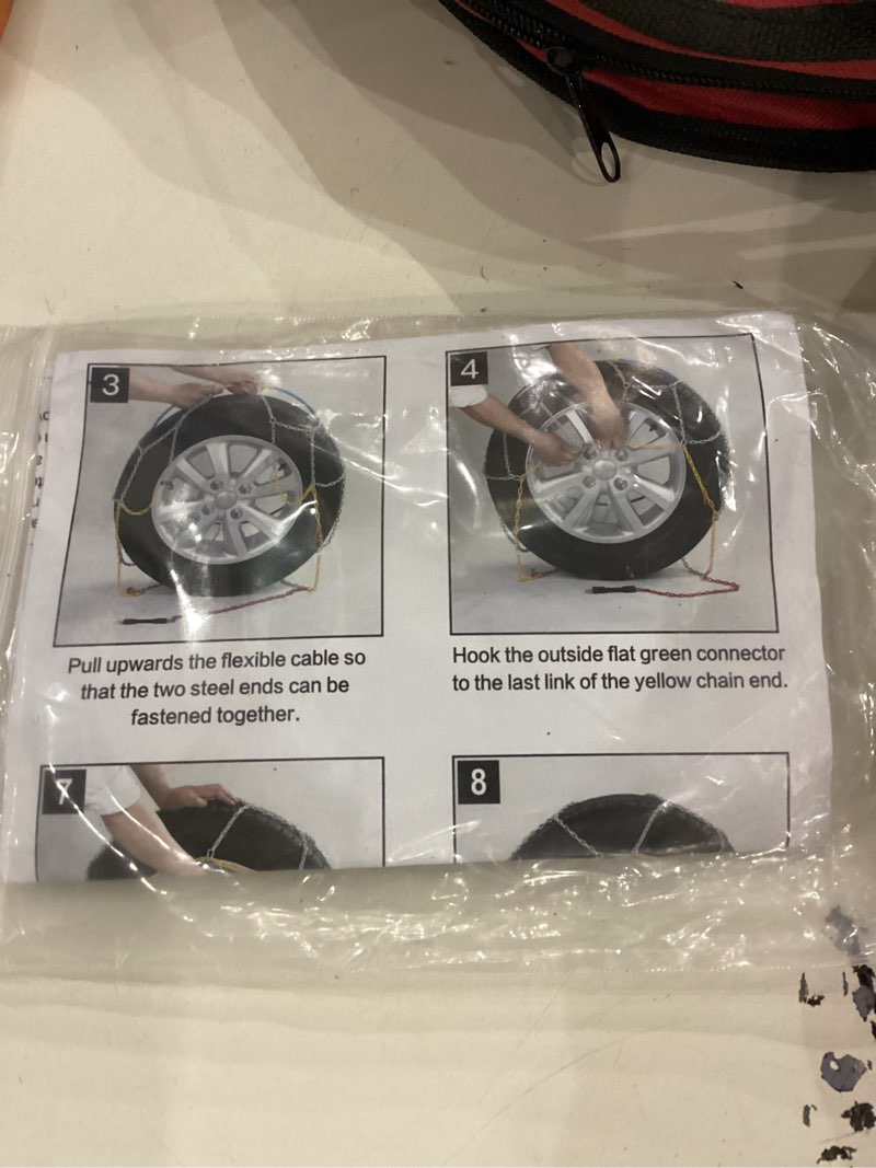 Auto Tightening Snow Chains for Car, SUV & Pickup Trucks – 1-Min Quick Install, Reusable Emergency Tire Chains for Snow & Ice Traction – Set of2