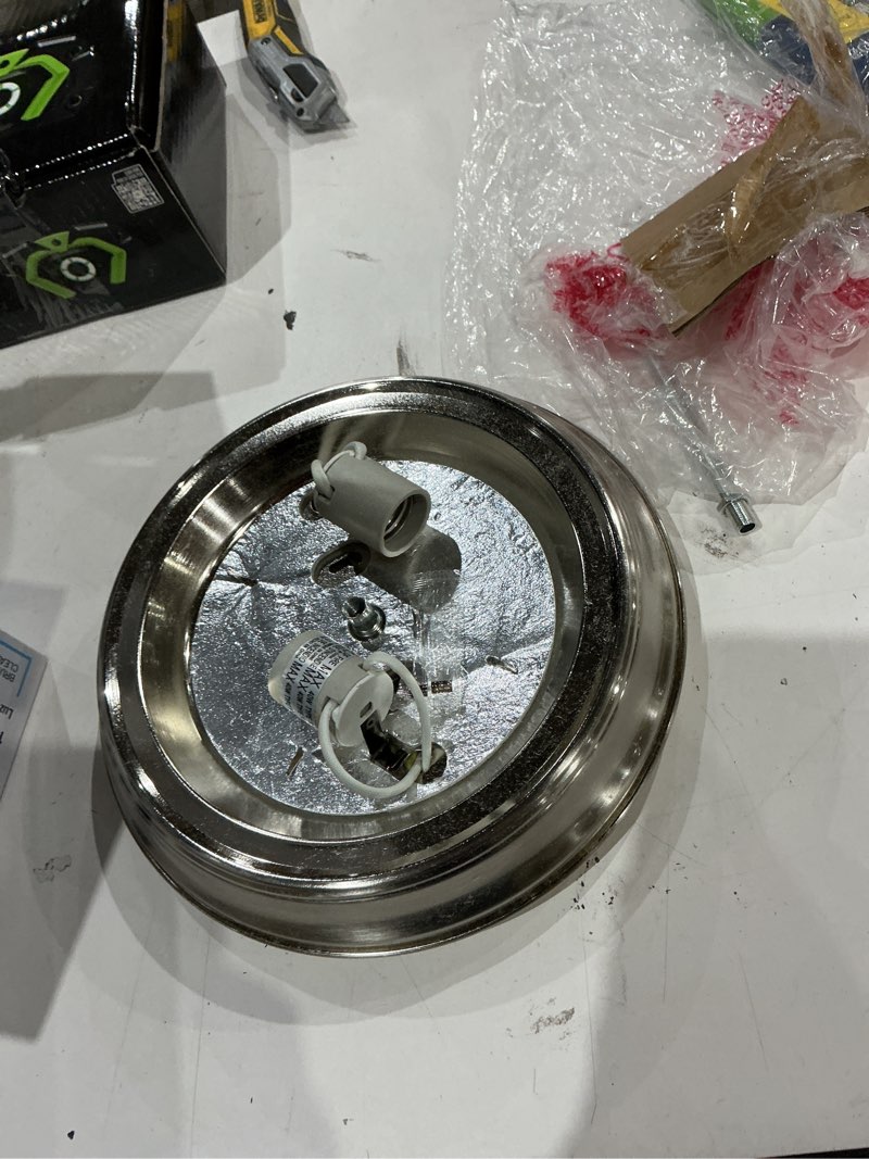 Condition photo showing Good Condition for project source 11-in brushed nickel traditional flush mount light