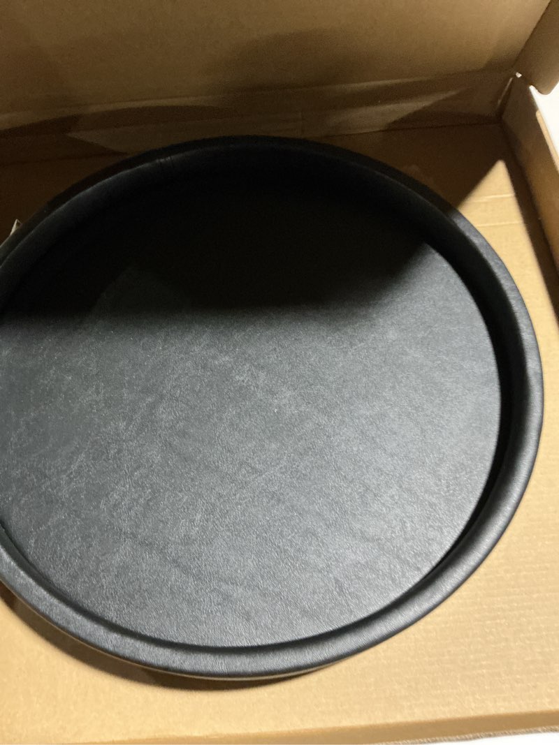 Condition photo showing Good Condition for Kraftware Round Leatherette Serving Tray, Black - 14 Inch