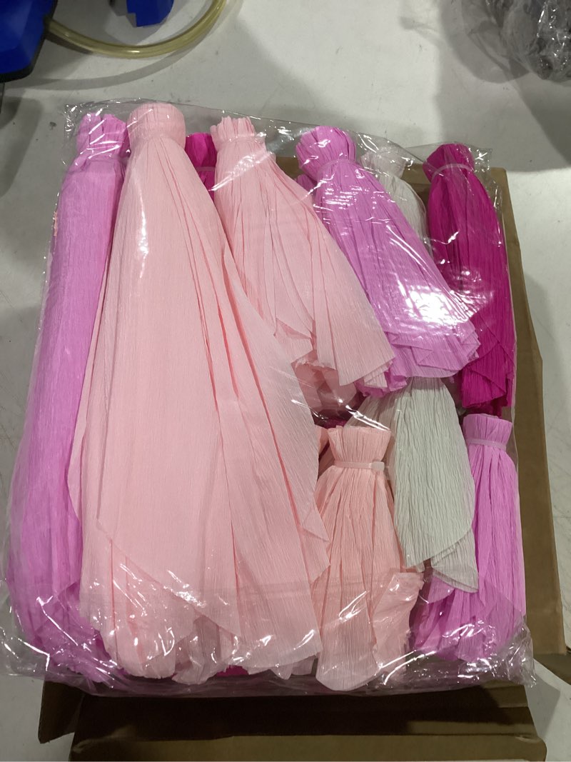 Condition photo showing Good Condition for giant paper flowers artificial large paper flower decoration for handcrafted wall backdrop christmas mexican wedding graduation bridal shower birth party supplies(pink gradient,18 pcs) pink gradient 18
