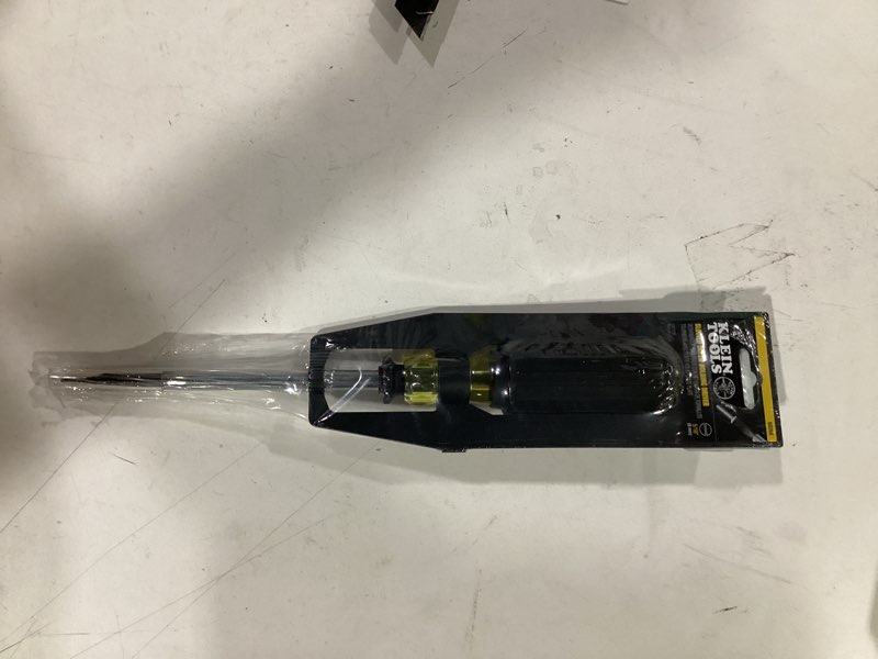 Condition photo showing New/Like New for klein tools 6026k slotted screw-holding screwdriver, 5/16-inch split-blade flat head driver, positive gripping action, cushion-grip handle 5/16-inch driver