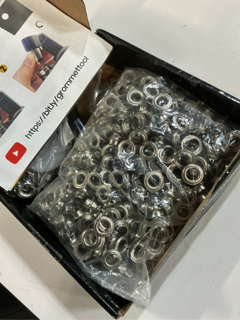 Condition photo showing Good Condition for grommet tool kit, 3/8 inch handheld eyelet kit manual grommet press machine with 500 pcs 10 mm grommets 10mm grommet kit