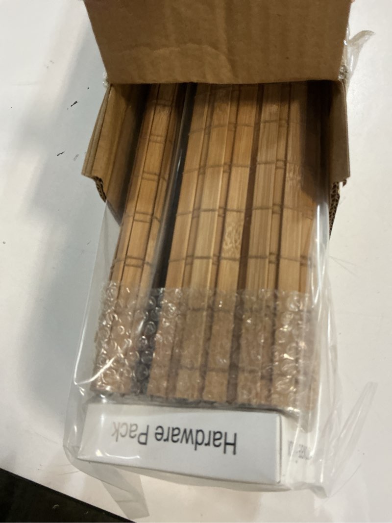 Condition photo showing New/Like New for SEEYE Cordless Bamboo Roman Shades, Blackout Natural Bamboo Blinds for Indoor Windows, Roll Up Blind Privacy Shade for Home, Office, Door, UV Resistant & Easy to Install, 30" W x 64" H, Carbonized Privacy - Carbonized 30"W x 64"H