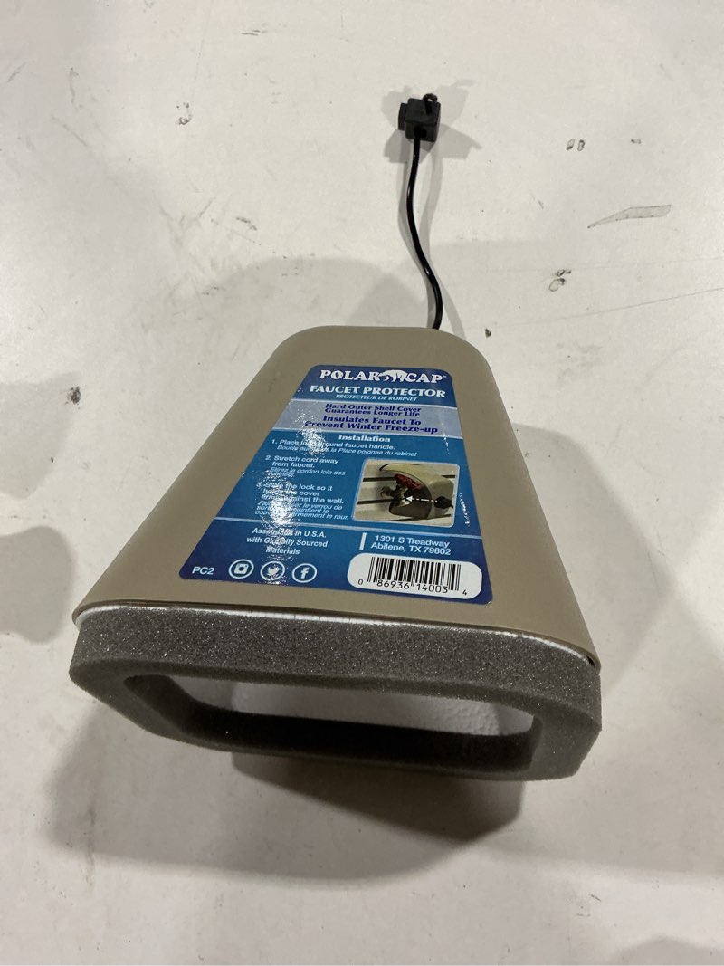 polar cap pc2 plastic covered faucet cover, rectangular beige