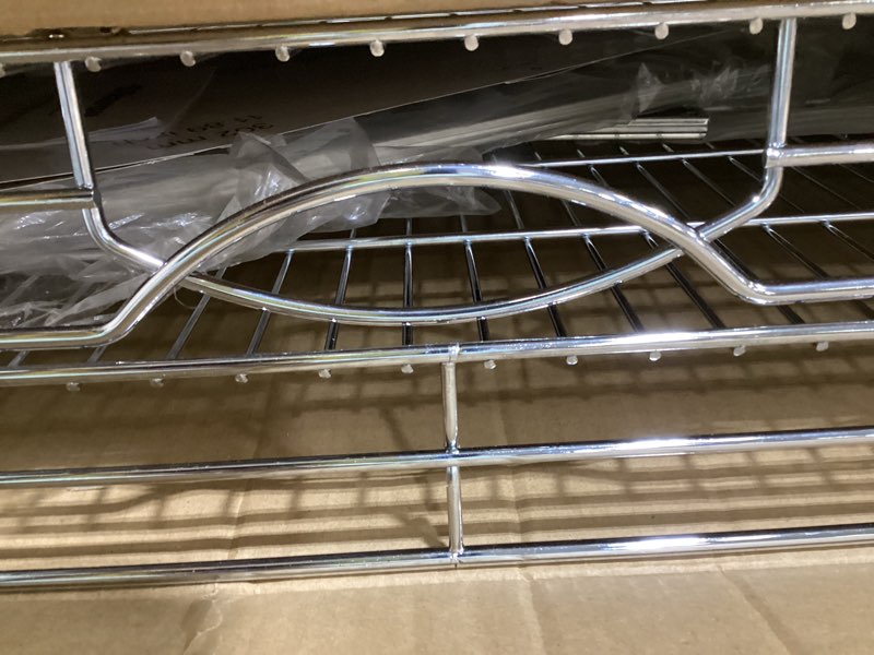 Condition photo showing Good Condition for Pull Out Cabinet Organizer 26" W x 21" D 2-Tier Individual Slide Out Drawer Pantry Shelf Storage for Kitchen Base Cabinet Organization ?for Kitchen, Bathroom, Pantry, Chrome 2-Tie 26 * 21 in