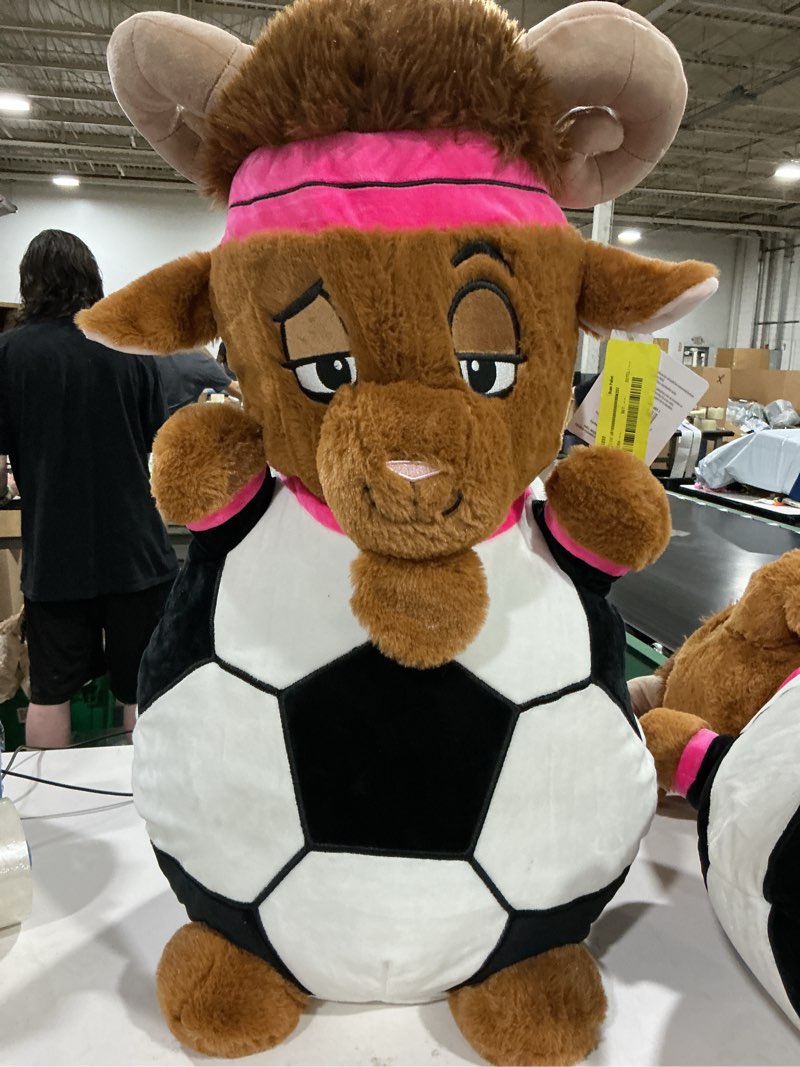 Condition photo showing Good Condition for ready to hug sport goat soccer plush, 24-inch