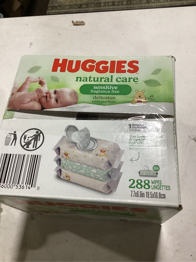 Condition photo showing New/Like New for Huggies Natural Care Sensitive Baby Wipes, Unscented, Hypoallergenic, 6 Flip-Top Packs (288 Wipes Total) 48 Count (Pack of 6)