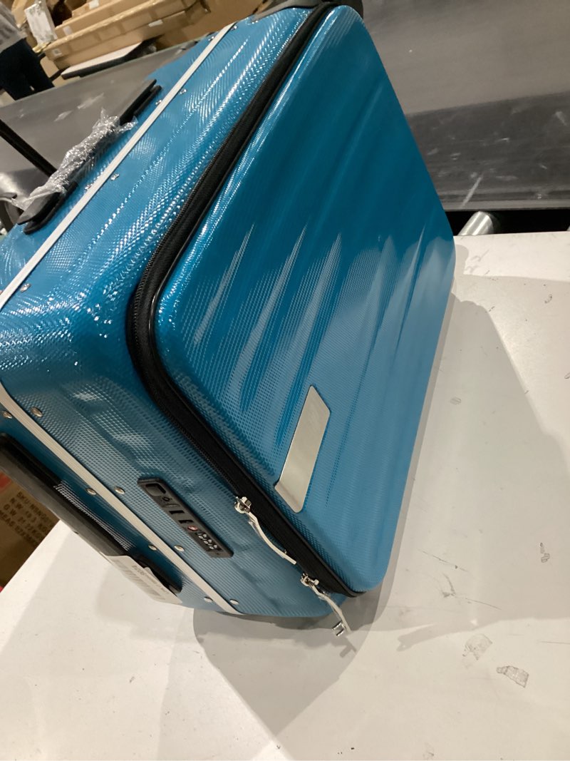 Condition photo showing Good Condition for hanke 20 inch expandable carry on luggage 22x14x9 airline approved lightweight pc hard shell suitcases with wheels tsa luggage rolling suitcase travel luggage bag for weekender(caribbean blue) expandable 20 inch caribbean blue