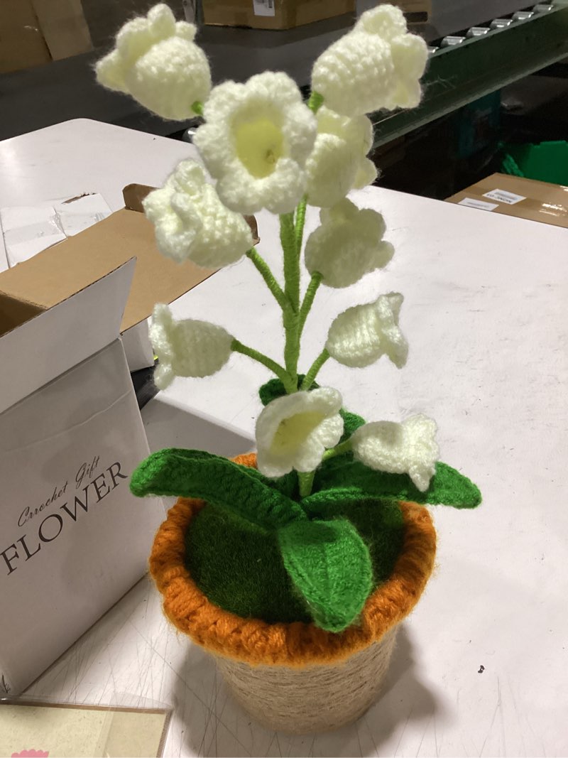 Condition photo showing Good Condition for lily of the valley lamp, white crochet artificial flowers with night lights, cordless table lamp -birthday gifts for women,cozy home decor mothers day gifts