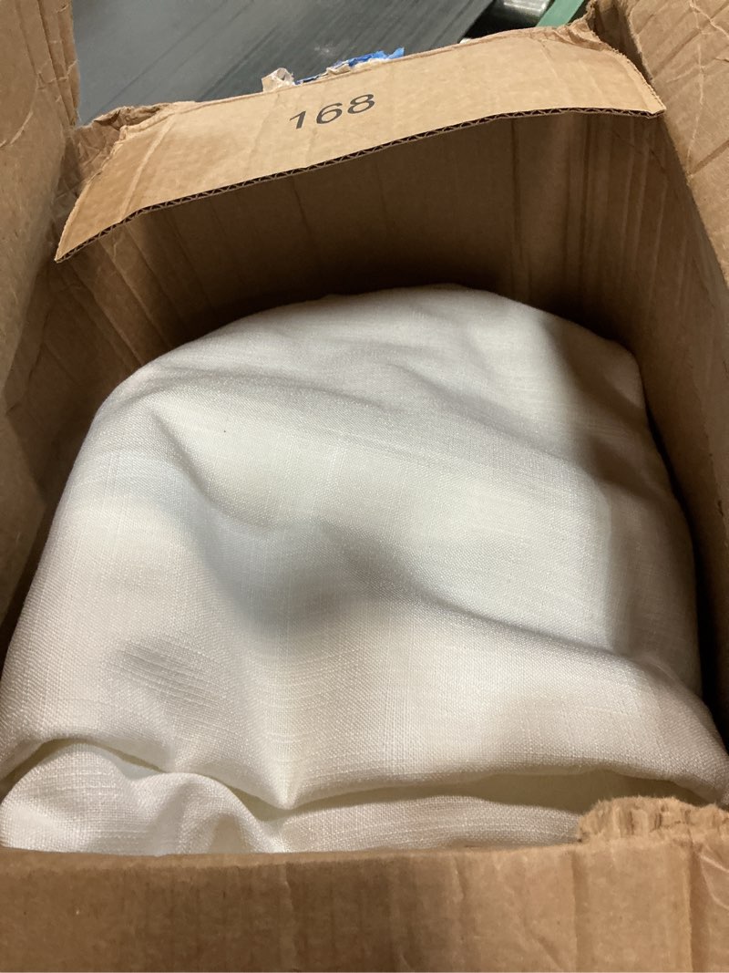 Condition photo showing Good Condition for Beige White Pinch Pleated Linen Curtains 2 Panels 100 Inches Long for Living Room Bedroom Memory Training Shaped Semi Sheer Pleat Drapes with Hooks Rings Light Filtering Window Curtain 40x100 Beige White 40"W x 100"L (Pack of 2)