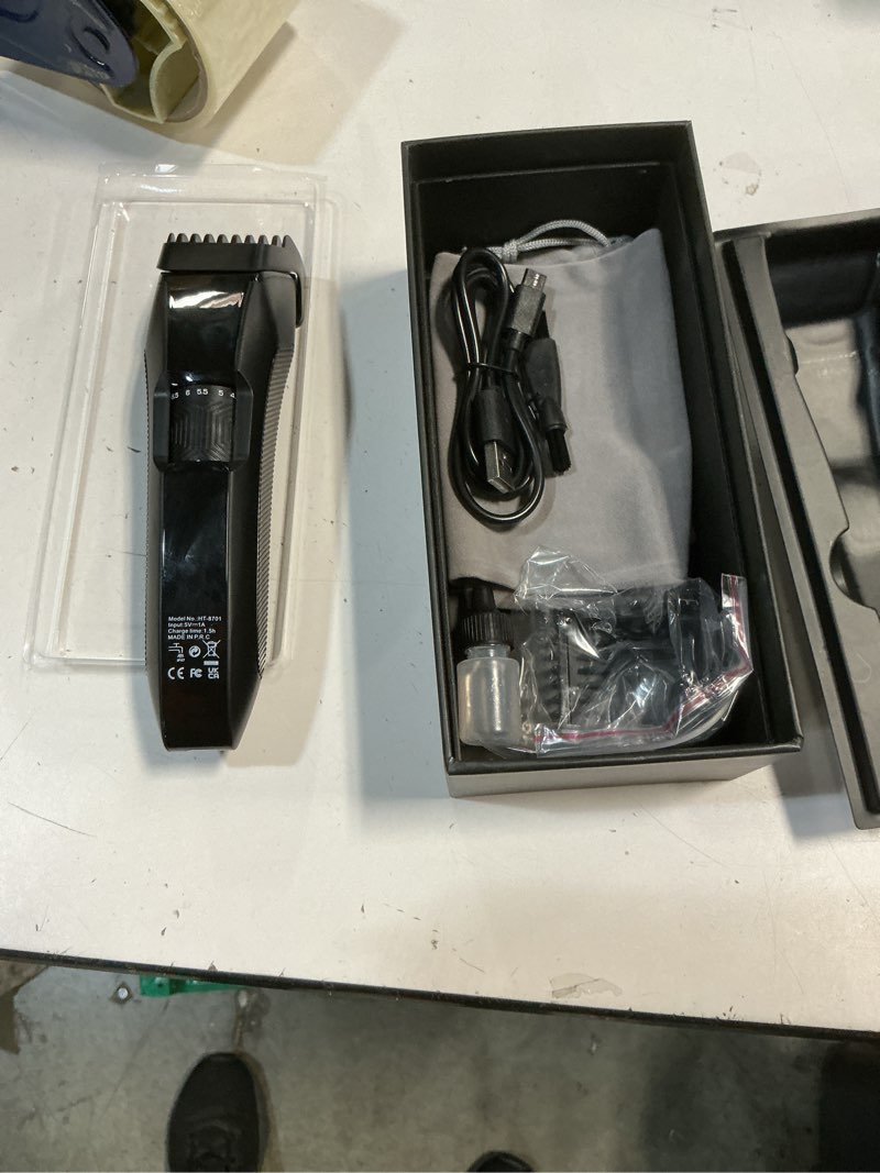 Condition photo showing New/Like New for beard trimmer for men adjustable: professional cordless trimmer with 20-length dial – waterproof hair clippers w/stainless steel blades for beard, mustache & face grooming – gifts for dad & him black