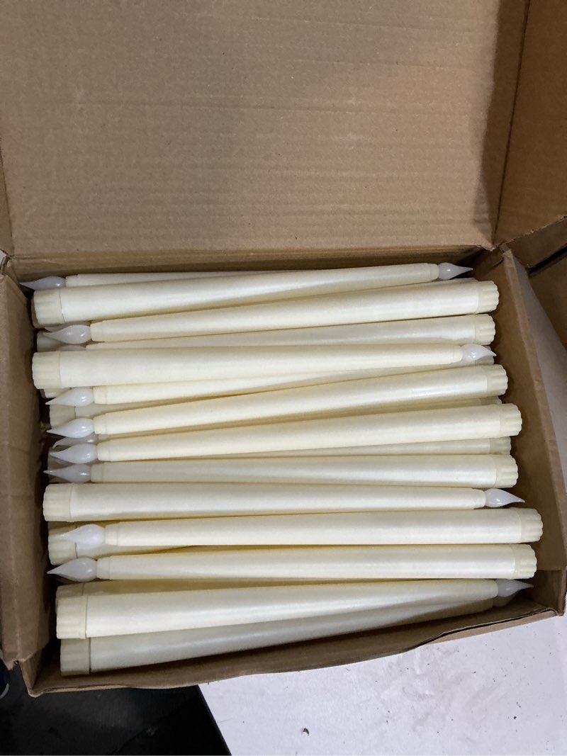 Condition photo showing Good Condition for funtery 48 pcs flameless led taper candles battery operated candles bulk realistic led candlesticks flickering for wedding church party home decor(ivory,11 inch,classic style) ivory classic style classic style