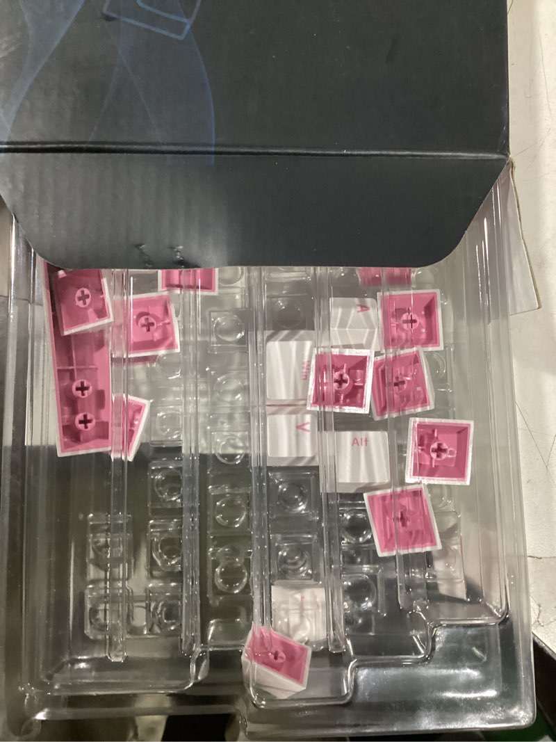 Condition photo showing As Is for dagaladoo cute candy keyboard keycap set,dye sub pbt keycaps colorful,moa profile custom keycaps, rainbow keyboard key cap for cherry gateron mx switches mechanical keyboards(134 keys)