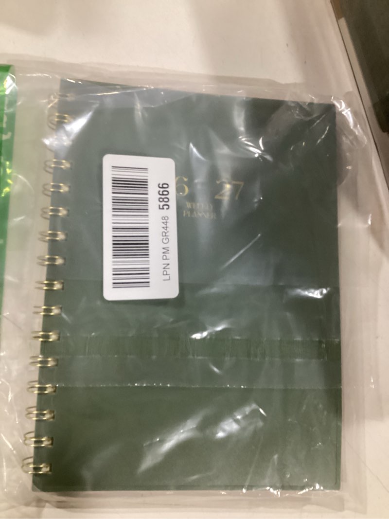 Condition photo showing Good Condition for emshoi academic planner 2026-2027, weekly and monthly calendar (july 2026 - june 2027), school student teacher agenda book, 100gsm paper, pvc cover, colorful tabs, a5 (6.38" x 8.35"), light green light green a5