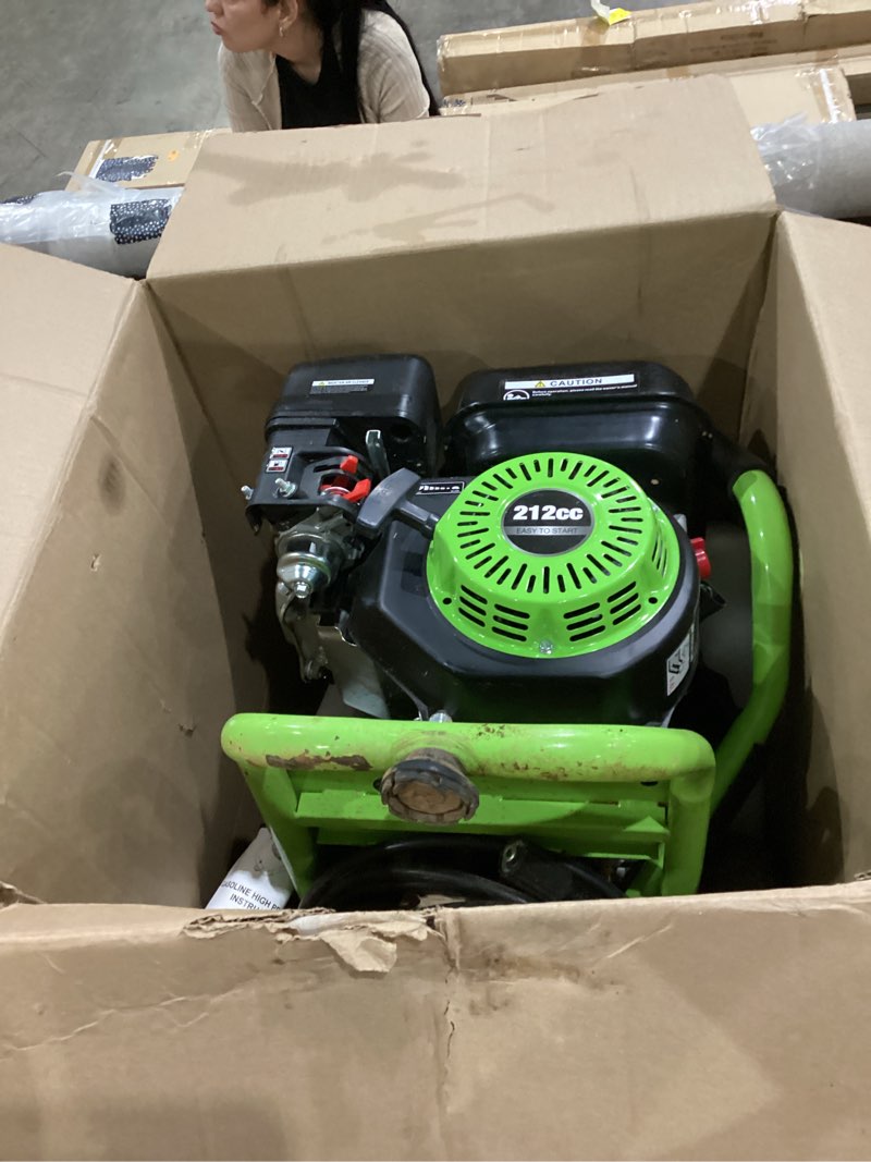 Condition photo showing As Is for 4200psi gas pressure washer 4.0gpm gas power washer 212cc gas powered washing machine commercial high pressure washer with 25ft hose&5 nozzles for patio garden yard vehicle,epa/carb/etl