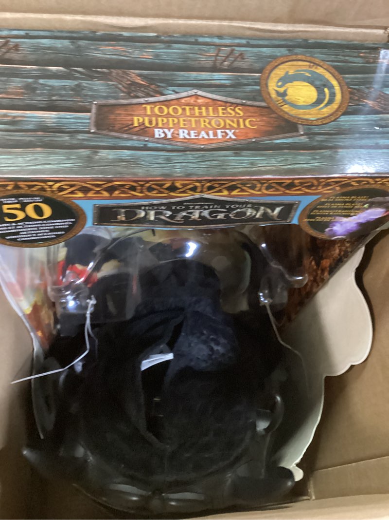 Condition photo showing Good Condition for Wow! Stuff How to Train Your Dragon: Toothless Puppetronic by RealFX - Looks-Feels-Sounds Real, 50+ Action & Sounds, 10" High Plush, Kids Ages 6+