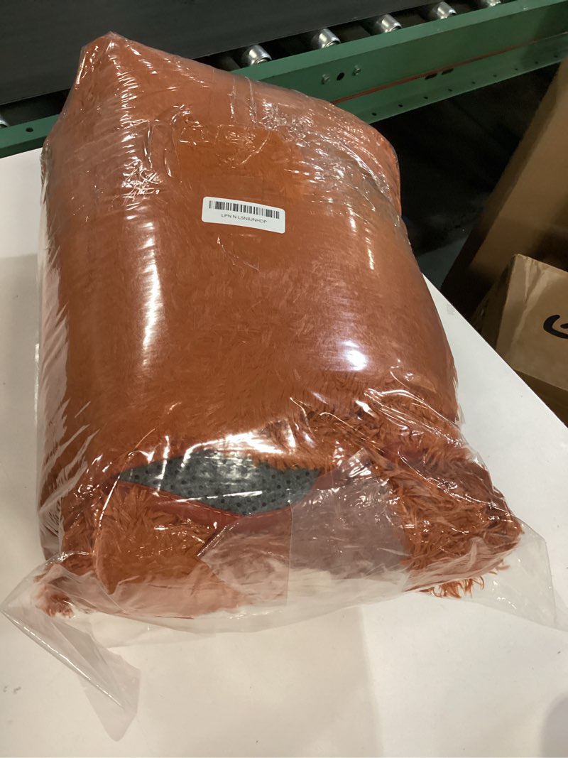 Condition photo showing As Is for Amdrebio Burnt Orange Area Rugs for Living Room Bedroom, 6x9 Shaggy Furry Fuzzy Fluffy Rug for Kids Room Decor Aesthetic, Large Cute Plush Shag Dark Orange Carpet for Nursery Dorm Classroom Playroom 6' x 9' (Rectangular) Burnt Orange