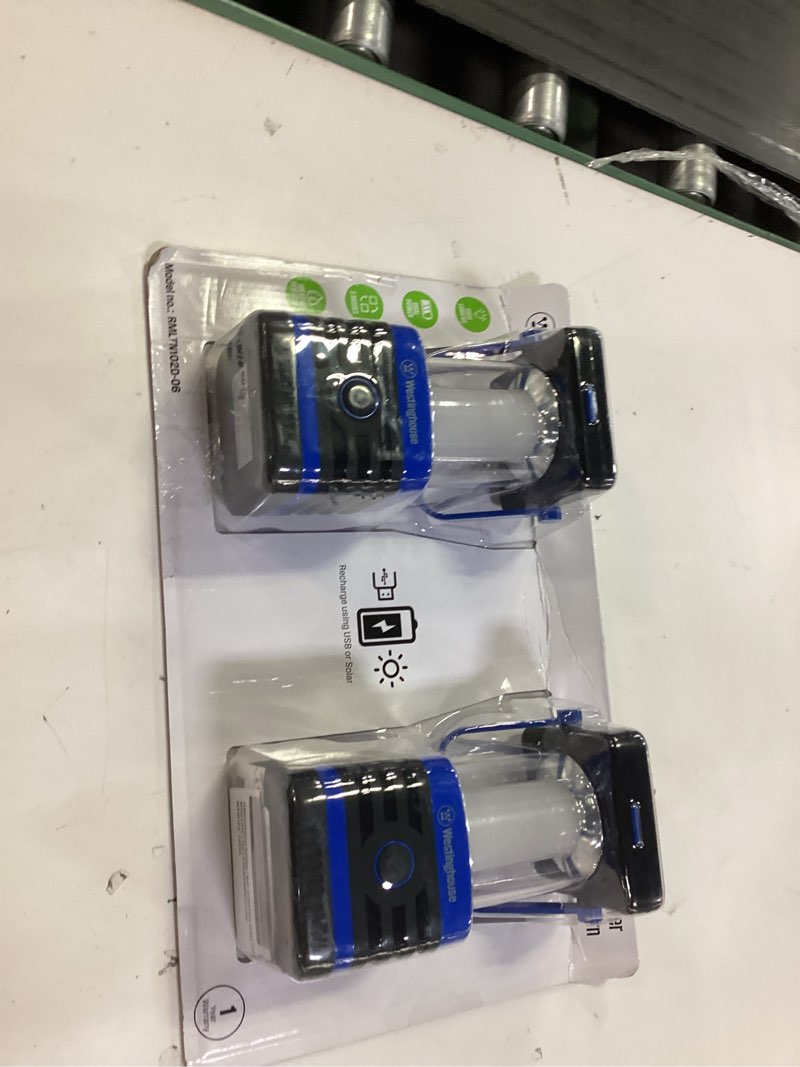 Condition photo showing New/Like New for westinghouse 1000 lumen solar rechargeable led portable lantern (2 pack)