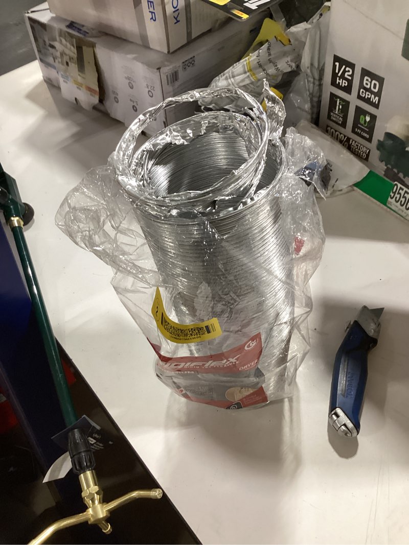 Condition photo showing Good Condition for rigiflex rigiflex semi-rigid silver flexible duct for electric and gas clothes dryer installation