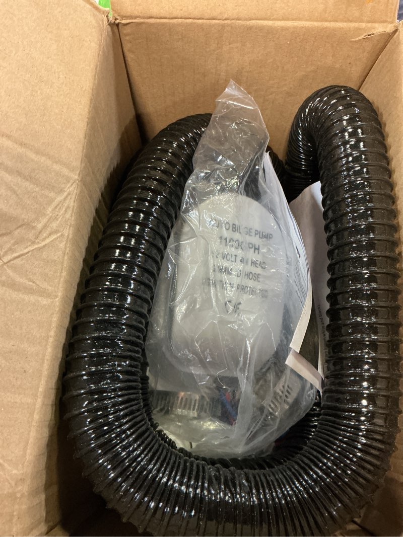 Condition photo showing Good Condition for boat bilge plumbing kit 1-1/8 inch dia 12v automatic bilge pump kit 1100 gph with 6ft pvc bilge pump hose (automatic pump)