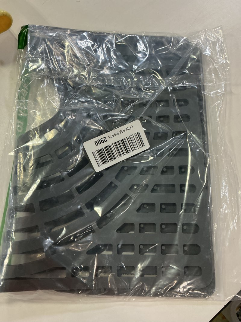 Condition photo showing Good Condition for Silicone Sink Protector 19"x13" Rear Drain Hole, Heat Resistant Non-slip Dishwasher Suitable, Sink Mat for Bottom of Farmhouse Kitchen Stainless Steel Sinks(Grey) 19x13 rear